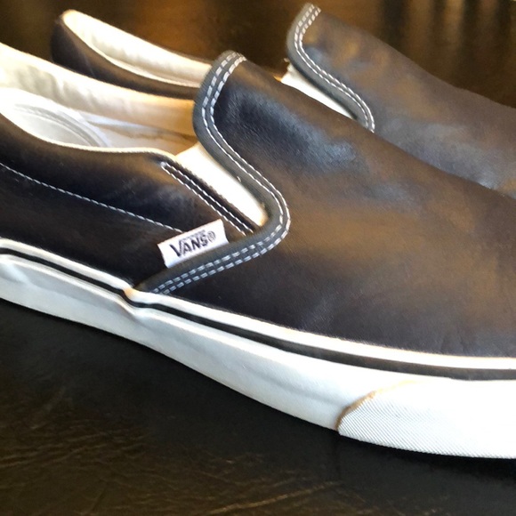 Vans Other - 😎 Black Leather Classic slip-on Vans